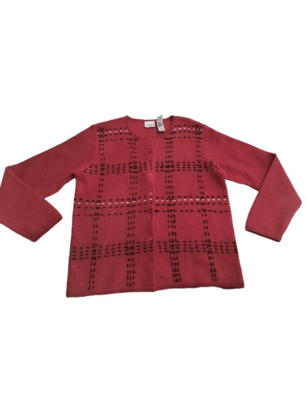 Vintage  Villager Sport by Liz Claiborne Co. Red Cardigan Wool Button up Medium